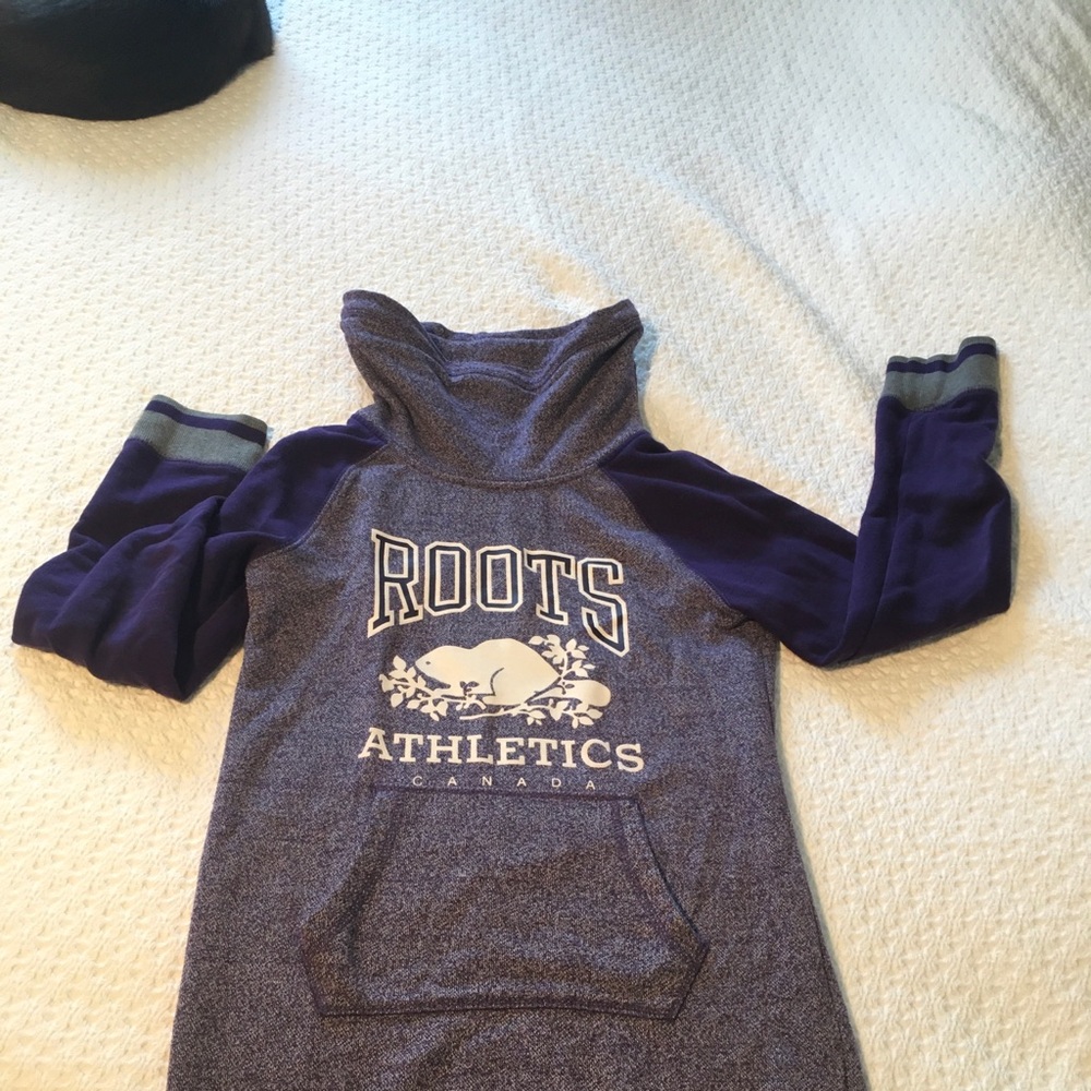 Girls Roots funnel neck tunic sweater